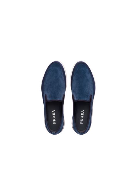 prada slips|Prada suede slip on sneakers.